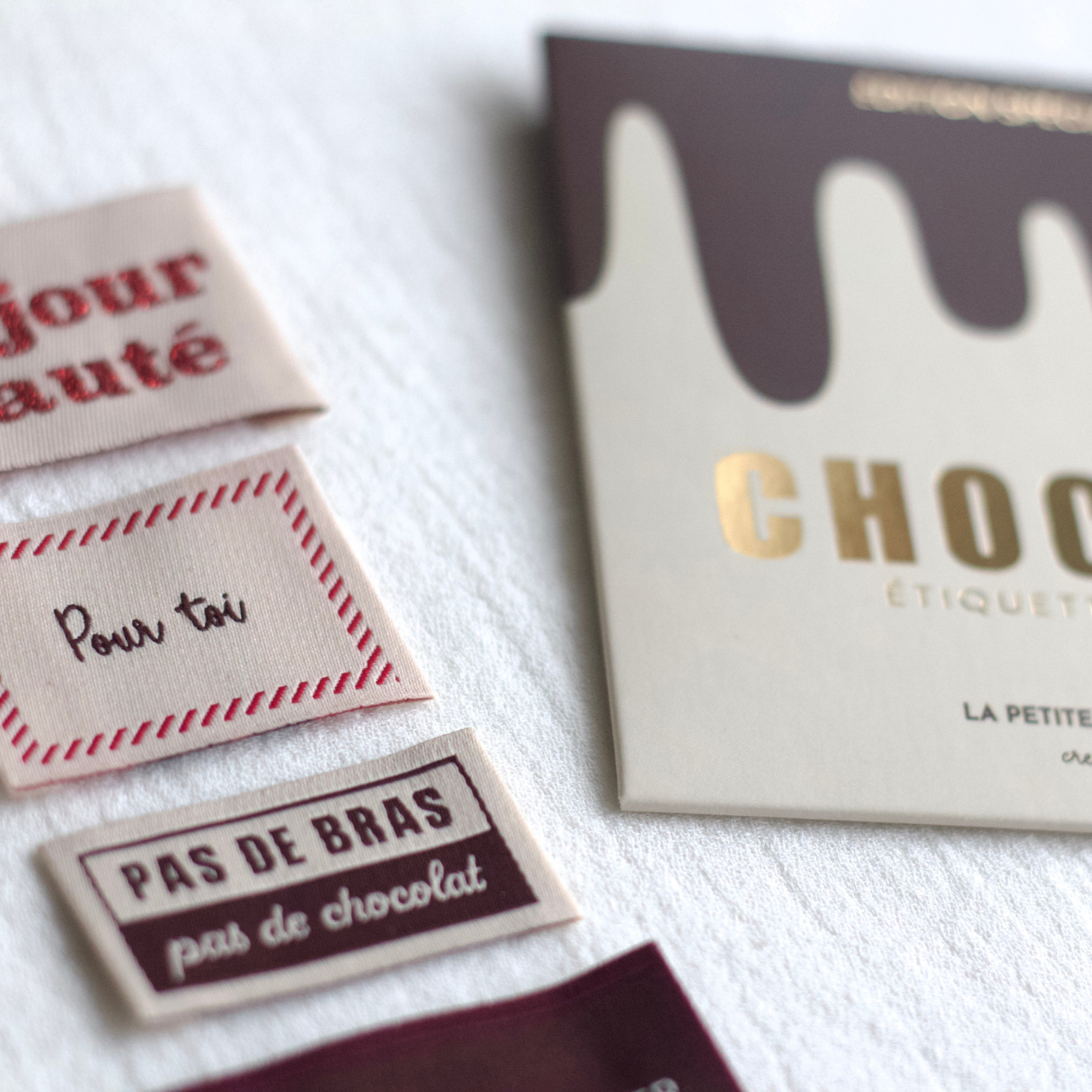 Etiquettes tissées - Chocolat – Image 2