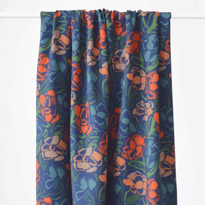 Tissu viscose - Roseraie midnight – Image 3
