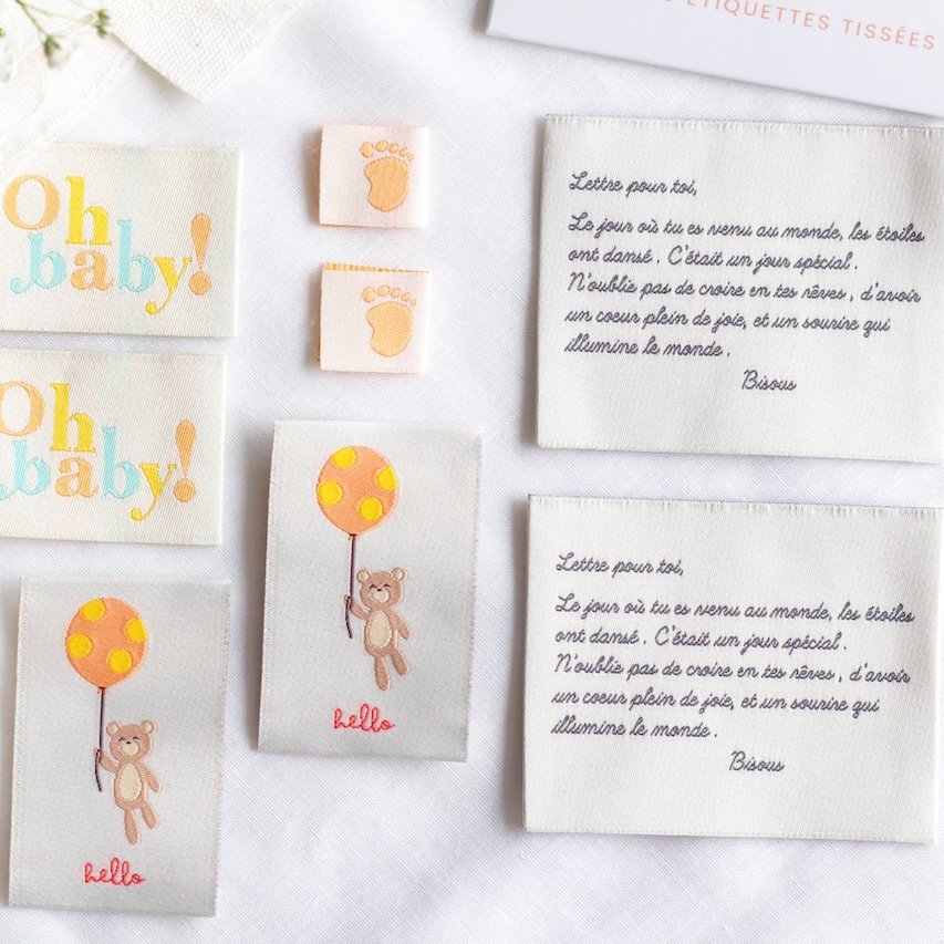 Etiquettes tissées - Oh baby
