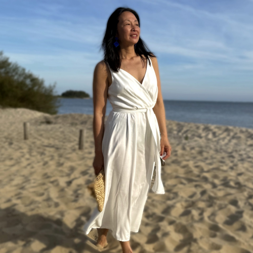 tissu crêpe viscose - Blanc ivoire – Image 2