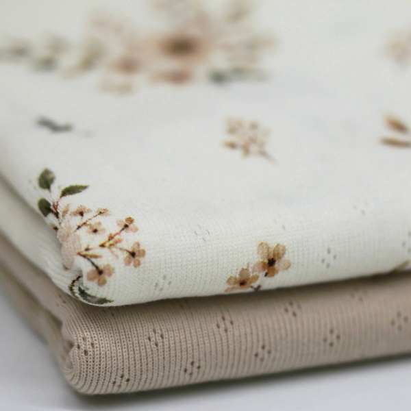 tissu jersey - Pointelle fleurettes – Image 2